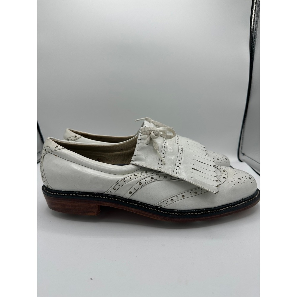 VINTAGE Eiffel Leather Wingtip Kiltie Golf Shoes Mens 9 B Narrow Spikes Cleats